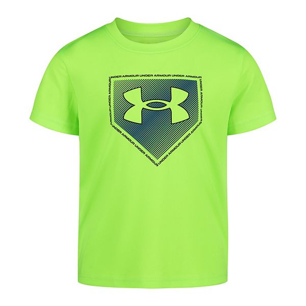 Under Armour Boys' Classic 3/4 Baseball Shirt - White & Forest Green - M Each