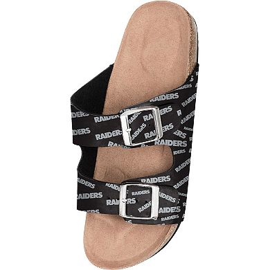 Women's FOCO Las Vegas Raiders Mini Print Double-Buckle Sandals