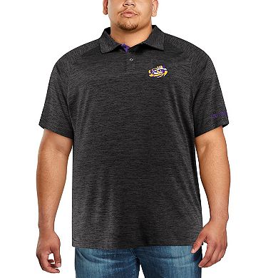 Men's Colosseum Black LSU Tigers Big & Tall Down Swing Polo