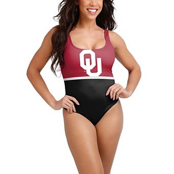 Women's FOCO Crimson Oklahoma Sooners One-Piece Bathing Suit