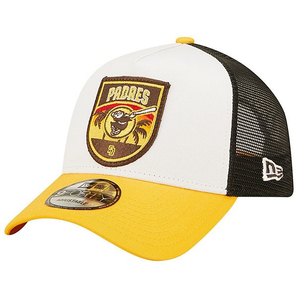 Men's New Era White/Gold San Diego Padres Fresh A-Frame 9FORTY