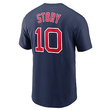 Men's Nike Trevor Story Navy Boston Red Sox Name & Number T-Shirt