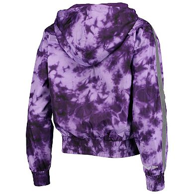 Women's Mitchell & Ness Purple Los Angeles Lakers Galaxy Sublimated Windbreaker Pullover Full-Zip Hoodie