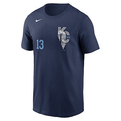Men's Nike Salvador Perez Navy Kansas City Royals 2022 City Connect Name & Number T-Shirt