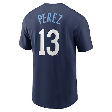 Men's Nike Salvador Perez Navy Kansas City Royals 2022 City Connect Name & Number T-Shirt