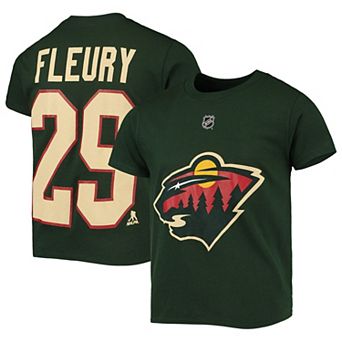Youth Marc-Andre Fleury Green Minnesota Wild Name & Number T-Shirt