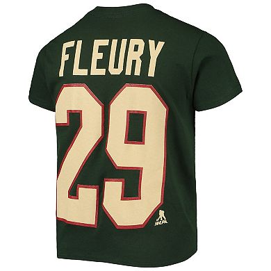 Youth Marc-Andre Fleury Green Minnesota Wild Player Name & Number T-Shirt