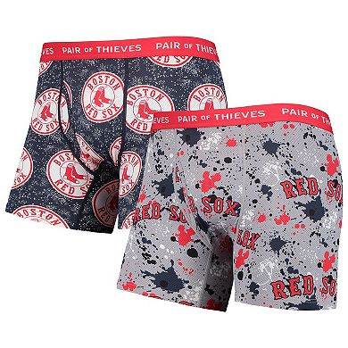 Men's Pair of Thieves Gray/Navy Boston Red Sox Super Fit 2-Pack Boxer Briefs Set