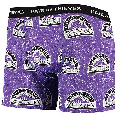 Men's Pair of Thieves Black/Purple Colorado Rockies Super Fit 2-Pack Boxer Briefs Set