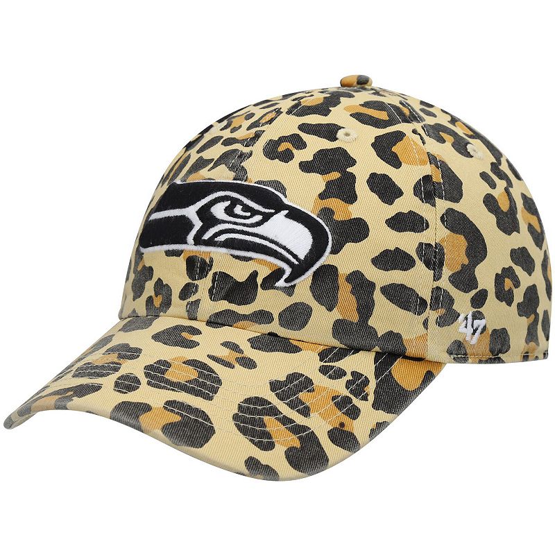 Womens 47 Tan Seattle Seahawks Bagheera Clean Up Allover Adjustable Hat, 