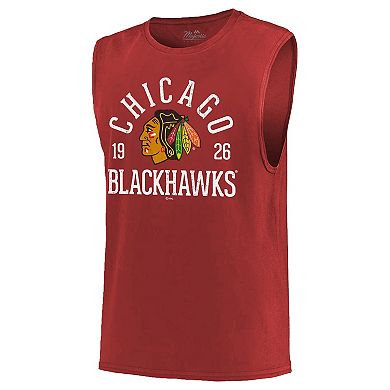 Men's Majestic Threads Red Chicago Blackhawks Softhand Muscle Tank Top