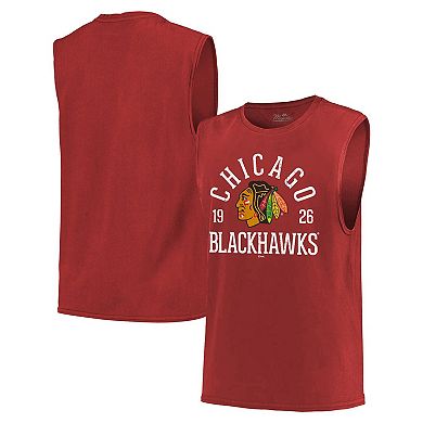 Men's Majestic Threads Red Chicago Blackhawks Softhand Muscle Tank Top