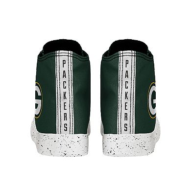 Men's FOCO Green Bay Packers Paint Splatter High Top Sneakers