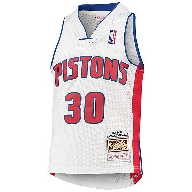 Youth Mitchell & Ness Rasheed Wallace White Detroit Pistons 2003/04 Hardwood Classics Swingman Jersey