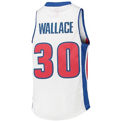 Youth Mitchell & Ness Rasheed Wallace White Detroit Pistons 2003/04 Hardwood Classics Swingman Jersey
