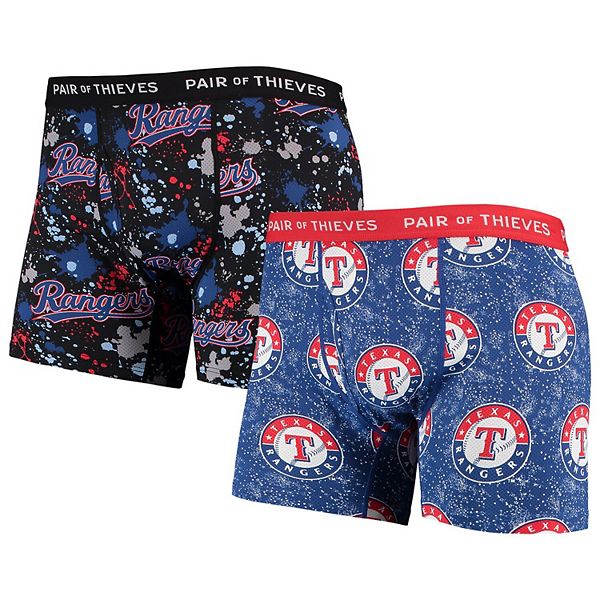 Men's Pair of Thieves Royal/Black Texas Rangers Super Fit 2-Pack Boxer Briefs  Set