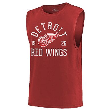 Men's Majestic Threads Red Detroit Red Wings Softhand Muscle Tank Top