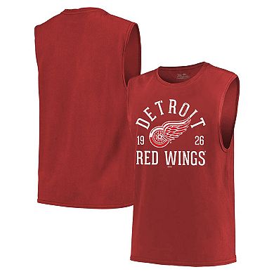 Men's Majestic Threads Red Detroit Red Wings Softhand Muscle Tank Top
