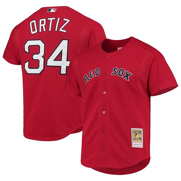 Youth Mitchell & Ness David Ortiz Red Boston Red Sox Cooperstown Collection  Batting Practice Jersey 