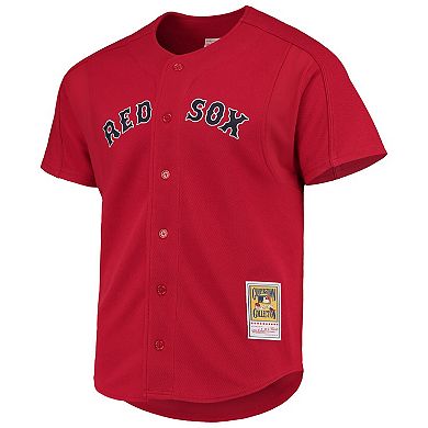 Men's Mitchell & Ness David Ortiz Red Boston Red Sox Cooperstown Collection Mesh Batting Practice Button-Up Jersey