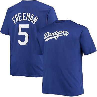 Men's Freddie Freeman Royal Los Angeles Dodgers Big & Tall Name & Number T-Shirt