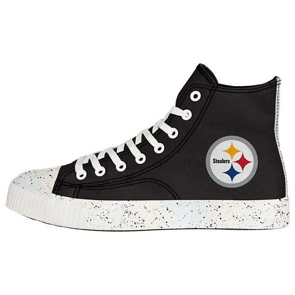 Men s FOCO Pittsburgh Steelers Paint Splatter High Top Sneakers