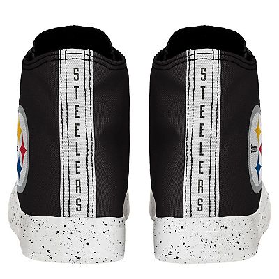 Men s FOCO Pittsburgh Steelers Paint Splatter High Top Sneakers