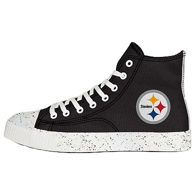Men's FOCO Pittsburgh Steelers Paint Splatter High Top Sneakers