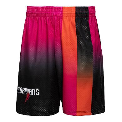 Men's Mitchell & Ness Pink/Black Miami Heat 2005/06 Hardwood Classics Fadeaway Reload 3.0 Swingman Shorts
