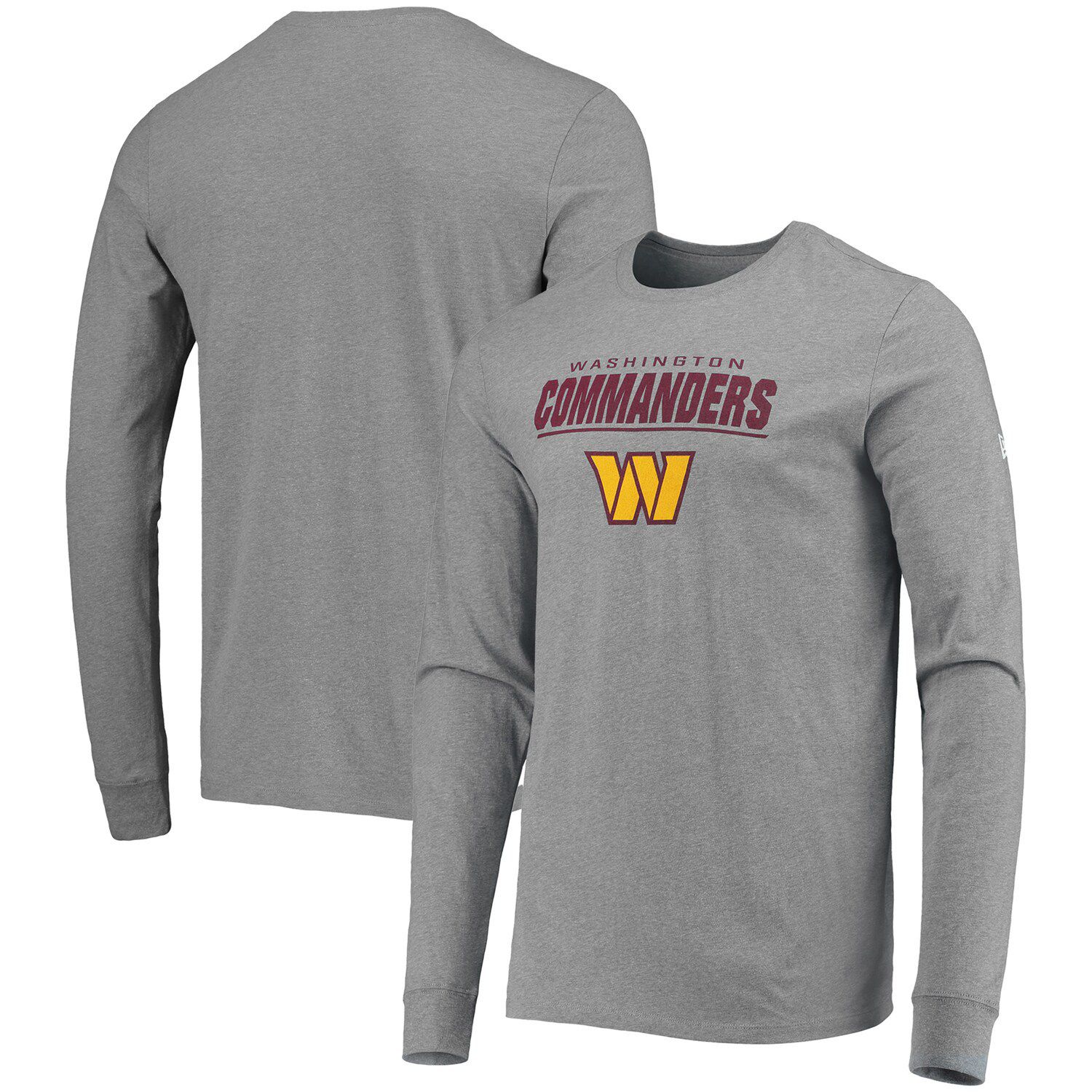 Men's Fanatics Branded Heathered Gray Washington Commanders Big & Tall Practice Long Sleeve T-Shirt