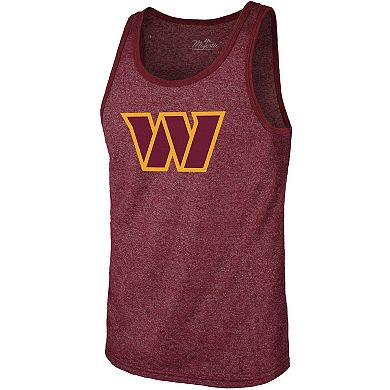 Men's Majestic Threads Terry McLaurin Heathered Burgundy Washington Commanders Player Name & Number Tank Top