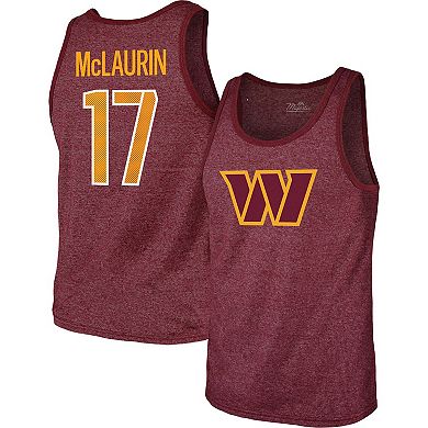Men's Majestic Threads Terry McLaurin Burgundy Washington Commanders Player Name & Number Tank Top