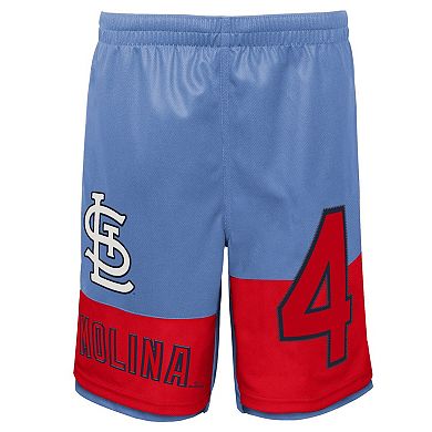 Youth Yadier Molina Light Blue St. Louis Cardinals Pandemonium Name & Number Shorts