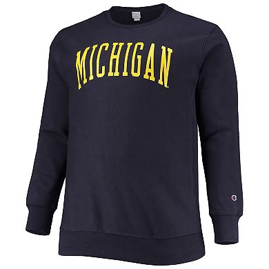 Men's Champion Navy Michigan Wolverines Big & Tall Reverse Weave Fleece ...