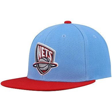 Men's Mitchell & Ness Light Blue/Red New Jersey Nets Hardwood Classics Snapback Hat