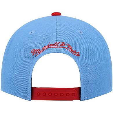 Men's Mitchell & Ness Light Blue/Red New Jersey Nets Hardwood Classics Snapback Hat