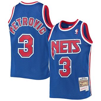 Youth Mitchell & Ness Drazen Petrovic Blue New Jersey Nets 1992-93 Hardwood Classics Swingman Jersey