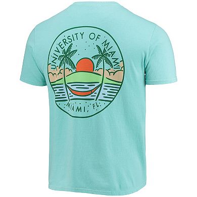 Men's Mint Miami Hurricanes Circle Scene Comfort Colors T-Shirt