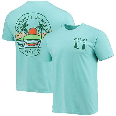 Men's Mint Miami Hurricanes Circle Scene Comfort Colors T-Shirt