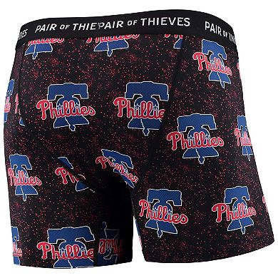 Men's Pair of Thieves Black Philadelphia Phillies Super Fit 2-Pack Boxer Briefs Set