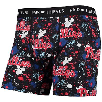 Men's Pair of Thieves Black Philadelphia Phillies Super Fit 2-Pack Boxer Briefs Set