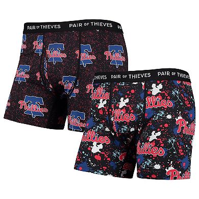 Men's Pair of Thieves Black Philadelphia Phillies Super Fit 2-Pack Boxer Briefs Set