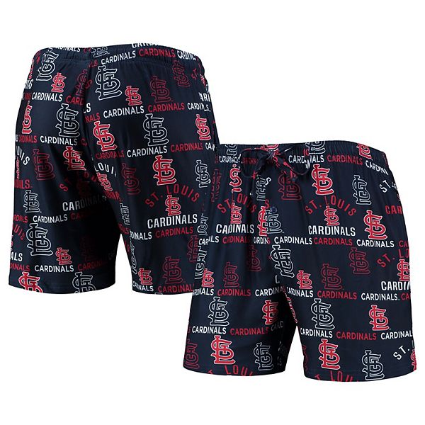 St. Louis Cardinals Concepts Sport Traction Knit Jam Shorts - Gray