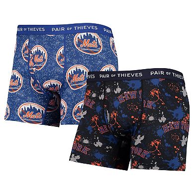 Men's Pair of Thieves Black/Royal New York Mets Super Fit 2-Pack Boxer Briefs Set