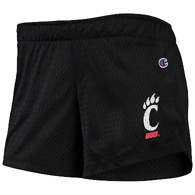 Women's Champion Black Cincinnati Bearcats Logo Mesh Shorts