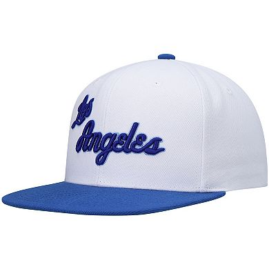 Men's Mitchell & Ness White/Royal Los Angeles Lakers Hardwood Classics Snapback Hat