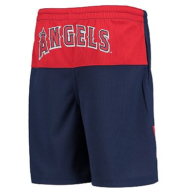 Youth Mike Trout Navy Los Angeles Angels Pandemonium Name & Number Shorts