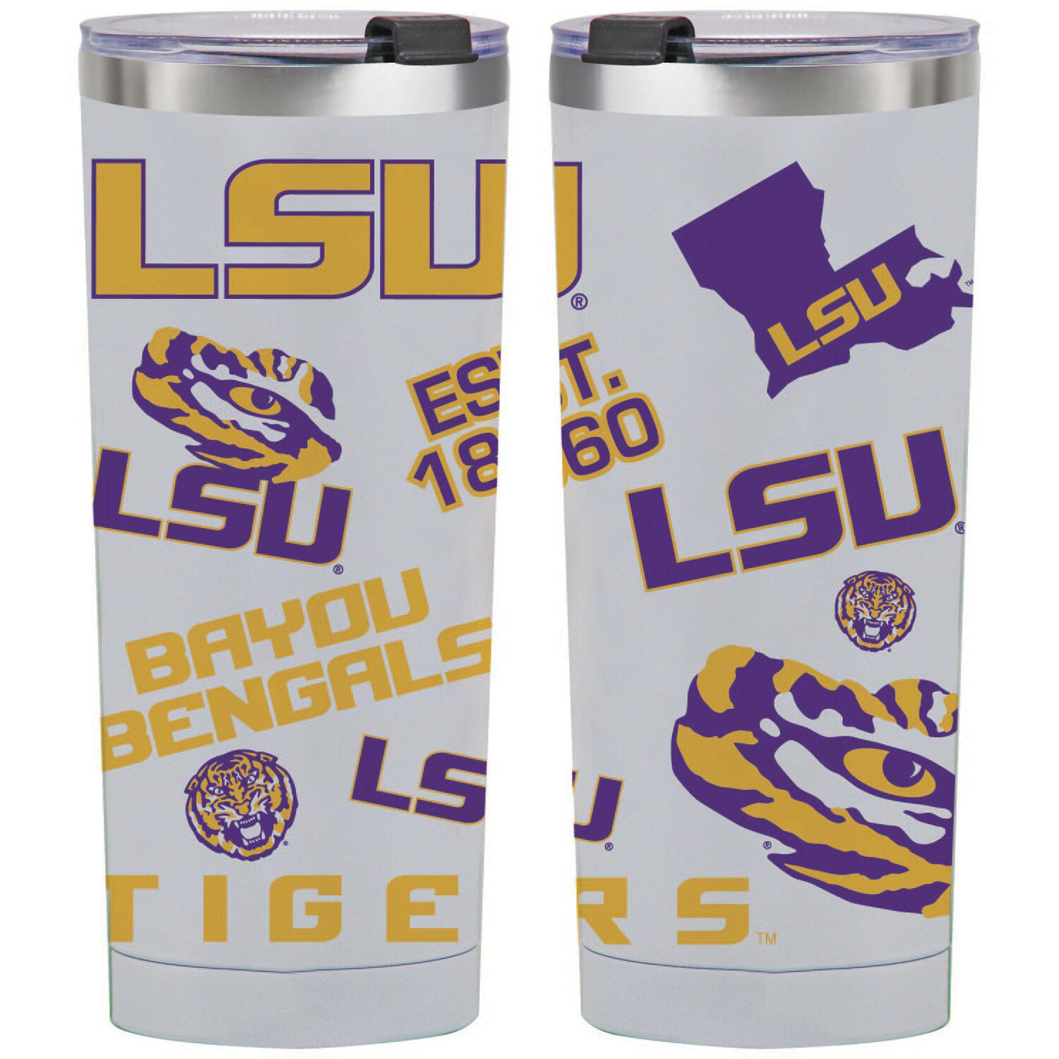 The Memory Company LSU Tigers 30oz. Stainless Steel LED Bluetooth