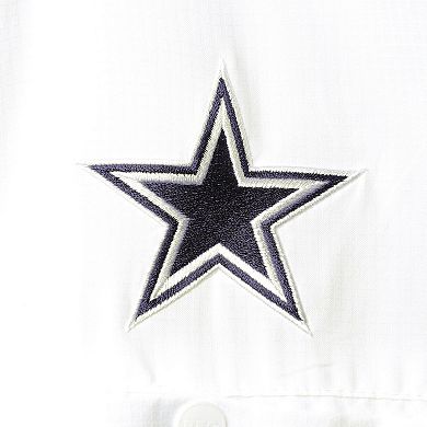 Men's Columbia White Dallas Cowboys Tamiami Omni-Shade Button-Down Short Sleeve Shirt