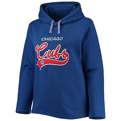 Women's Soft as a Grape Royal Chicago Cubs Plus Size Side Split Pullover Hoodie